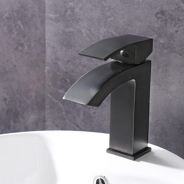 Deck Mounted Bathroom Basin Faucet 2 Knobs Single Hole Vanity Sink Mixer Tap ORB